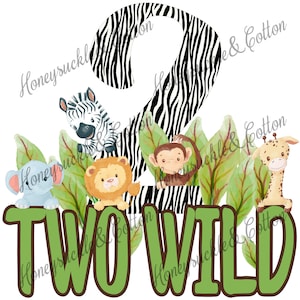 Two Wild, Safari Birthday PNG, Wild Animals