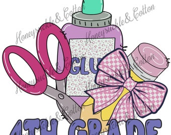 Coquette 4th Grade PNG, Girly Back to School