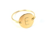 Gold Initial Ring Personalized Ring Letter Ring Monogram Ring Gold or Silver