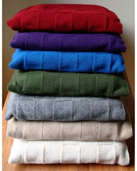 Items similar to Luxurious Cashmere Travel Blanket and Flap Fold Pouch
