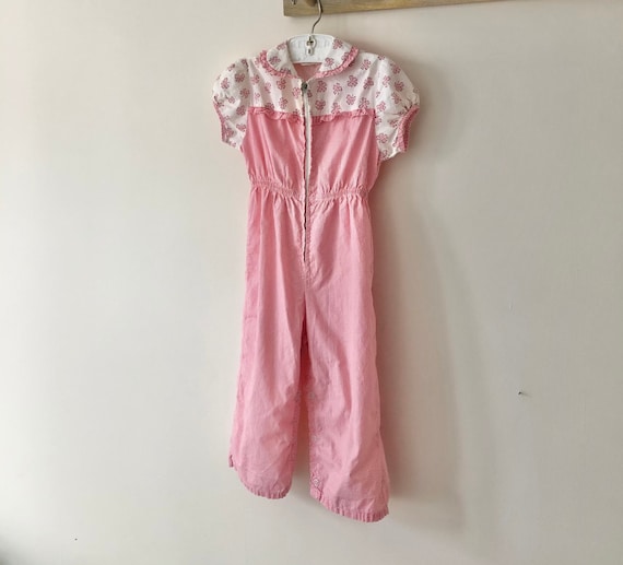 Vintage Toddler Overalls - 50s 60s Clover Honeysu… - image 1