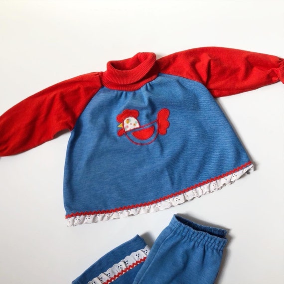 Vintage Baby Set / 70s 80s Turtleneck Carter's Gir