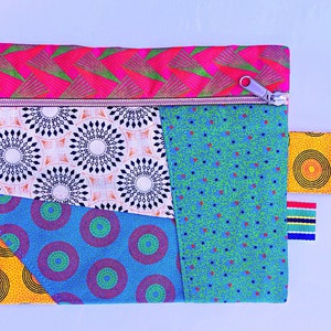 Trousse multi-usages en patchwork Shweshwe