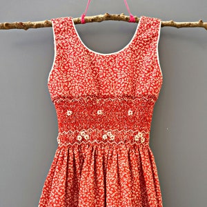 Smock Dress 100% coton - Hand made in Madagascar Size 3 yrs