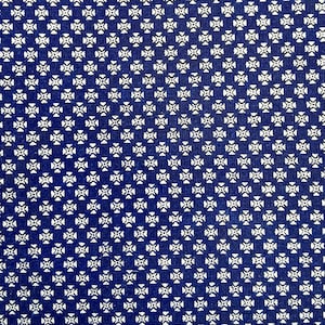 Auténtica tela Shweshwe sudafricana / Algodón tradicional índigo / Material estampado africano para confección de vestidos y acolchados.