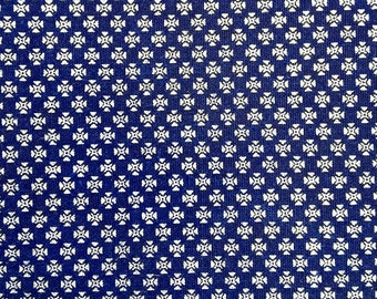 Tissu Indigo avec petit motif blancs - 100% coton - Shweshwe 3 cats