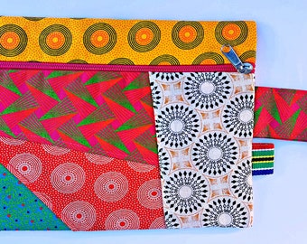 Pochette multi-usage en patchwork Shweshwe