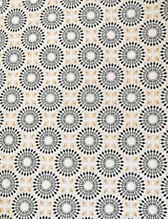 Tissu Shweshwe Beige - 100% coton - Fabriqué en Afrique du Sud