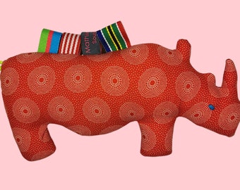 Esihle le rhino rouge - shweshwe d'Afrique du Sud - 100% coton