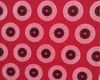 Authentic Red Shweshwe Fabric – South African Cotton Print, Traditional Indigo Wax Pattern