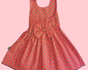 Robe Fillette Rose Dos Nu - 100% coton