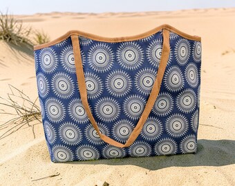 Le Grand Sac Shopping INDIGO motif Grand Soleil!