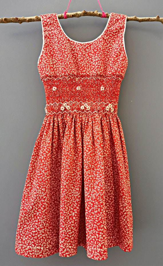 Smock Dress 100% Coton Hand Made in 