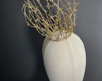 Crown Mardi Gras Gold Twig Branch Woodland Queen Witch Ethereal Crown, Wedding Rustic Cosplay