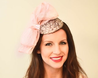 Pink Fascinator Kentucky Derby Hat Central Park Conservancy Luncheon Derby Party Wedding Hat Mother of the Bride Famous Hat Luncheon