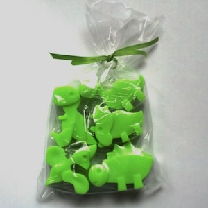 Set of 5 Tiny Dinosaur Soaps in Sweet Grass fragrance by Lavish Handcrafted