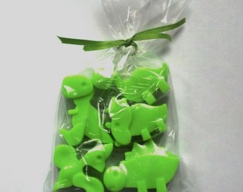 Set of 5 Tiny Dinosaur Soaps in Sweet Grass fragrance by Lavish Handcrafted