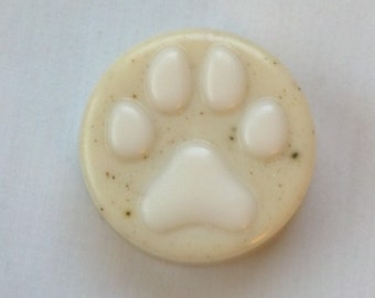 3 Vanilla Goats Milk Small Puppy Paw Print soaps by Lavish Handcrafted