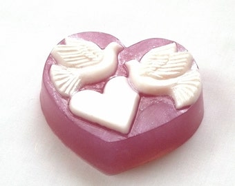 Dove Heart Wedding Soap in Champagne fragrance by Lavish Handcrafted