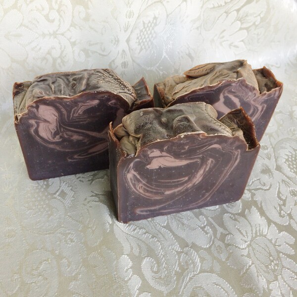 Premium Rich Dark Mocha Cappuccino with Coffee Butter Cold Process Soap Bar by Lavish Handcrafted