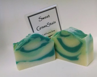 Lavish Handcrafted Sweet Grass Stain fragrance Cold Process Soap