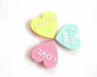 Set of Five Conversation Heart Guest Soaps by Lavish Handcrafted