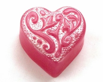 Pink Batik Heart Soap by Lavish Handcrafted