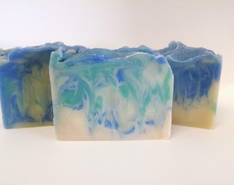 Sleigh Ride or Fresh Snow fragranced cold process soaps by Lavish Handcrafted