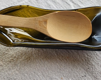 Embossed Recycled Wine Bottle Spoon Rest, Kitchen Decor