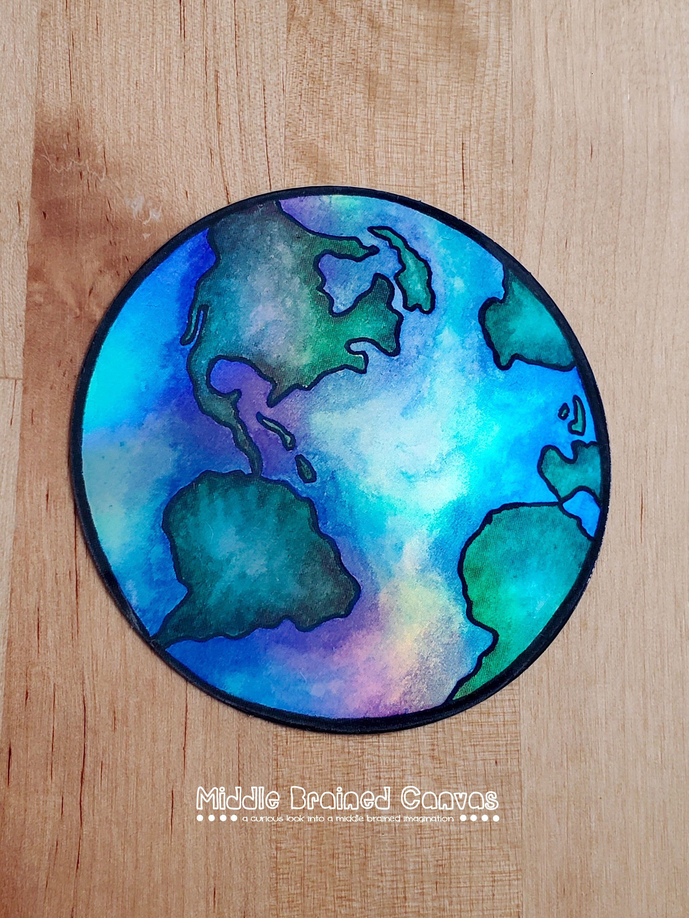 Globe Sticker Vinyl Stickers Watercolor Sticker Star Etsy