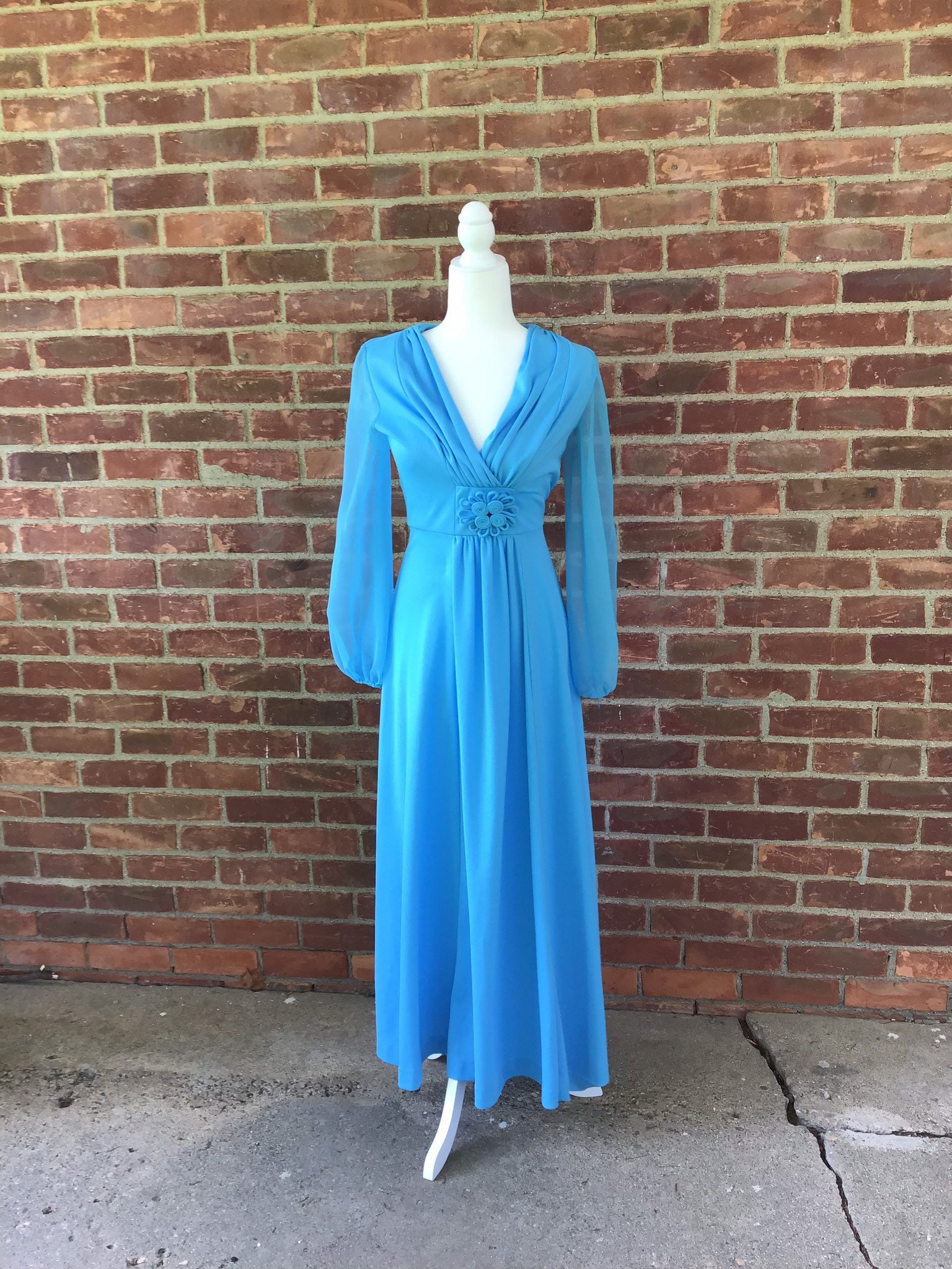 sheer light blue dress