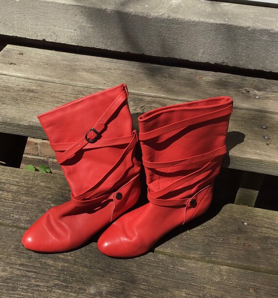 vintage red boots