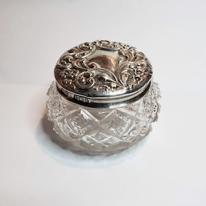 English Sterling Lidded Vanity Jar