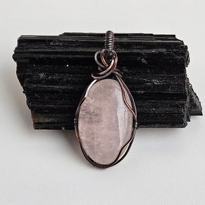 Rose Quartz Pendant set in Copper