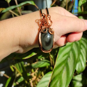 Obsidian Pendant set in Copper