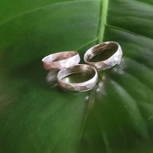 Sterling silver hammered band