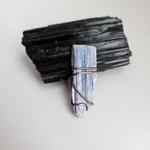 Kyanite Raw Blue Blade Pendants set in Copper