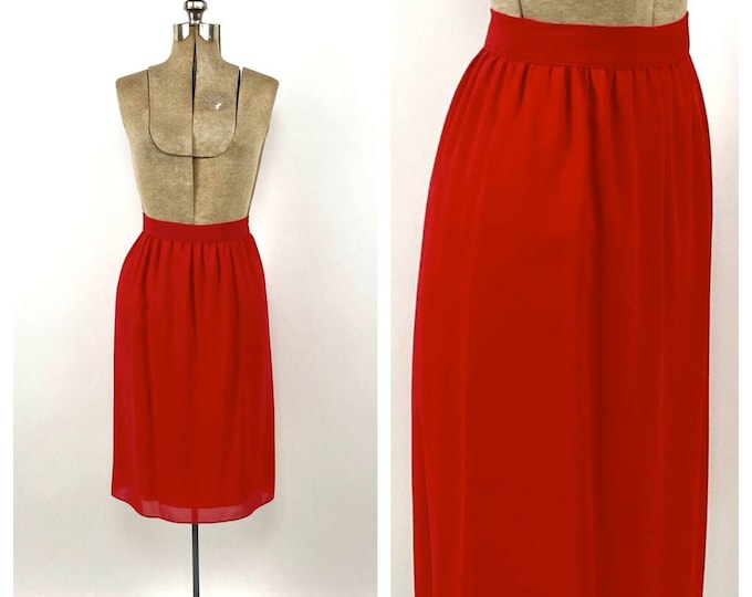 80s Red Pencil Skirt Academia Vintage Dress Skirt