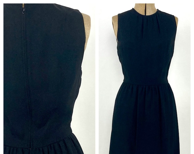 50s Lanz Mini Dress Black LBD Dress Party Dress Cocktail Vintage Sun Dress Xs S