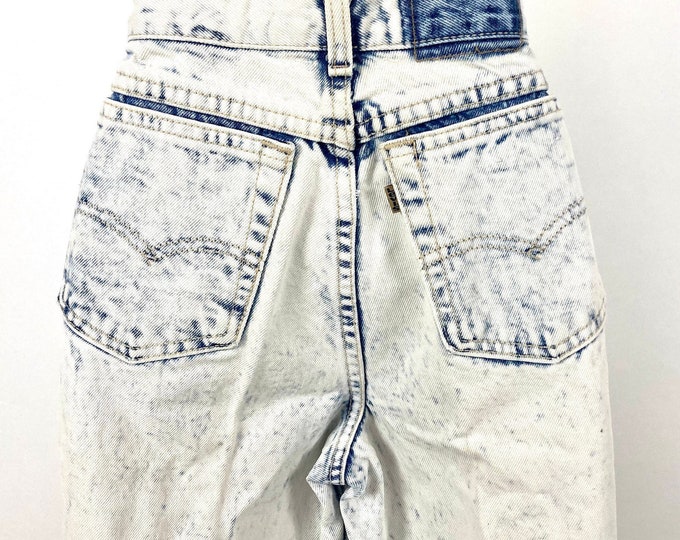 80s White Wash Levis Blue Denim Jeans Acid Wash High Waist Tapered Mom Dress Jeans