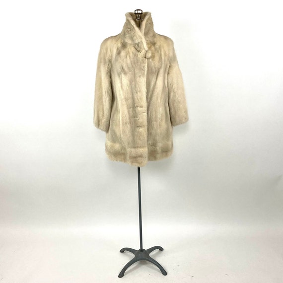 60s Blonde Brown Mink Fur Coat Swing Dress Plush … - image 2