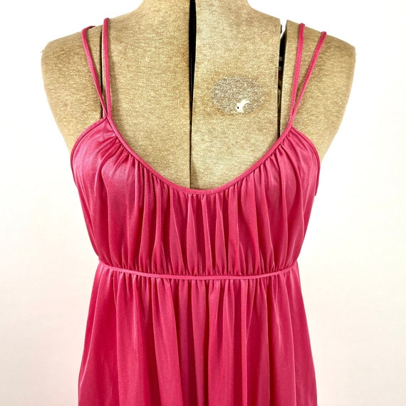 70s Red Mauve Long Halter Grecian Dress Pink Empi… - image 4