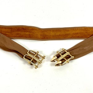 80's Wide Purple Leather Statement Belt main image 1