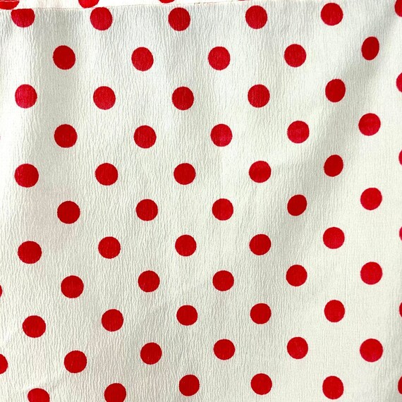 60s Red White Sheer Polka Dot Blouse Vintage Dres… - image 7