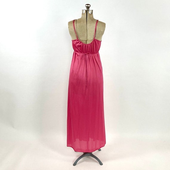 70s Red Mauve Long Halter Grecian Dress Pink Empi… - image 7