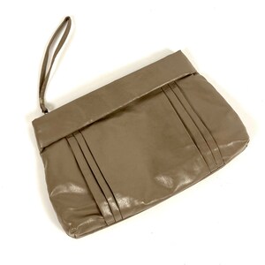 Clutch de piel color topo de los años 70, bolso marrón tostado, monedero, bolso de mano vintage