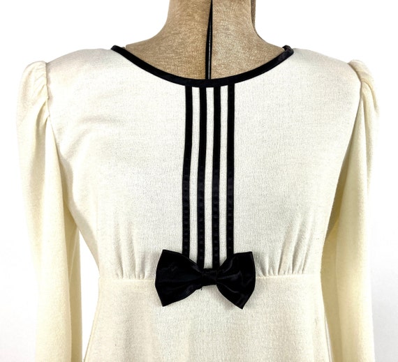 80s Lanz Tuxedo Dress Cream Black Striped Dress A… - image 5