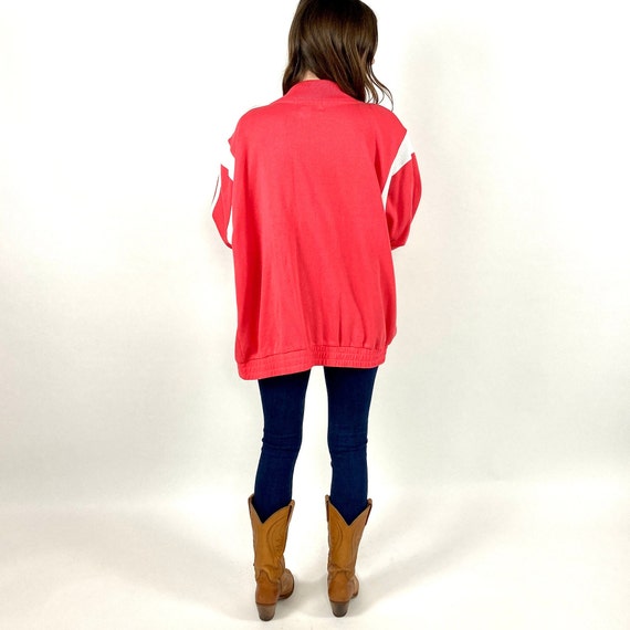 90s Pink White Striped Jacket Oversized Zip Grand… - image 4