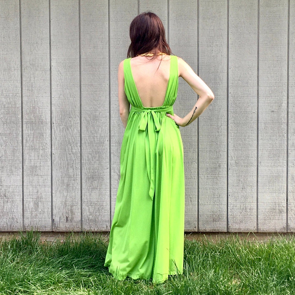 90's Vintage Lime Green Slip Dress Maxi | Trash Kultur | ASOS Marketplace