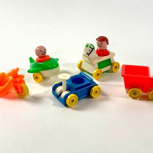 COMPLETE 70s Vintage Fisher Price Little People Play Family Little Riders # 656 Cars Pretend Play Vintage Toy Set Lot